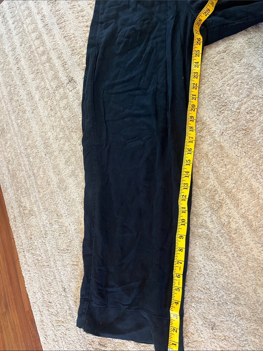 Abercrombie and Fitch Black Relaxed Fit Linen-Blend Pull On Pants Medium - Picture 7 of 8